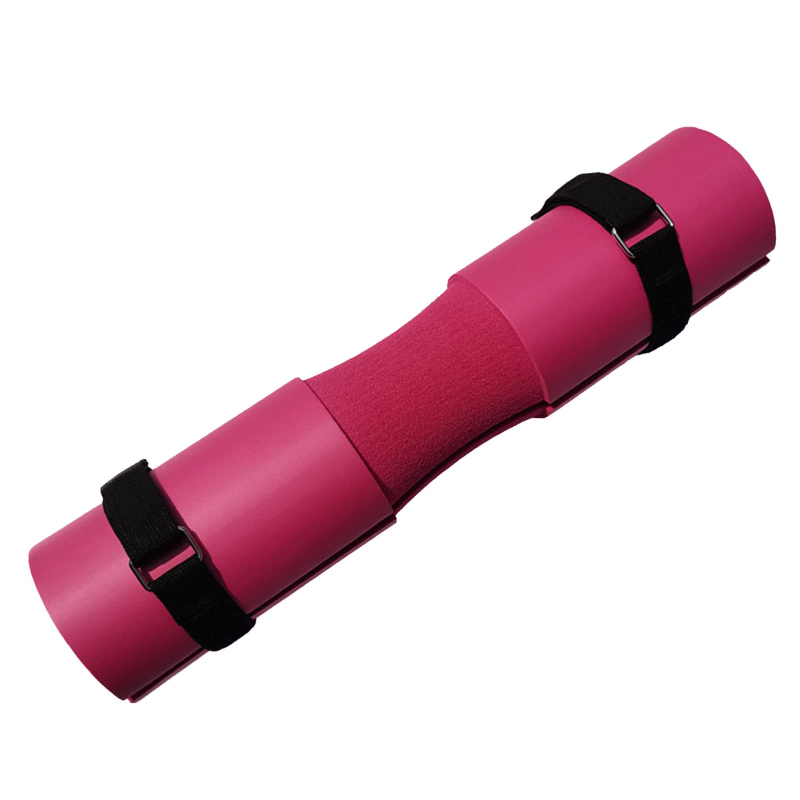 Barbell Pad, Rubber Sponge Portable Fitness Barbell Pad Thickened with Strap for Hip Thrusts (Pink)