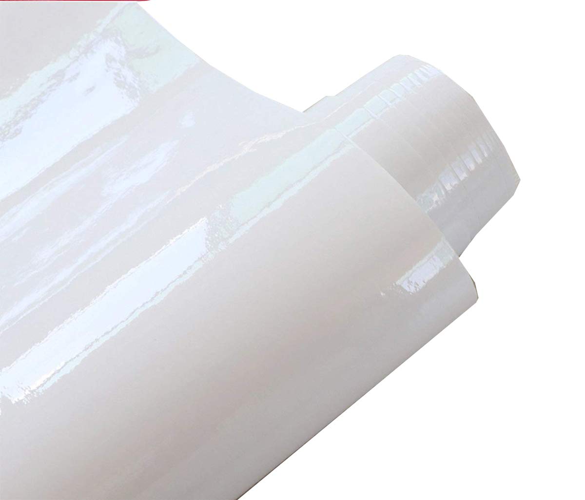 Alto brillo impermeable autoadhesiva película de vinilo de color blanco
