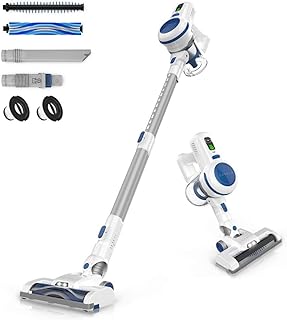 ORFELD Akku Staubsauger, Kabelloser Staubsauger mit 17000Pa Starke Saugkraft, Bis zu 30 Min, Wandhalterung, Besonders leiser Handstaubsauger mit Mehrfachbürste für Hartboden, Teppich, Auto, Tierhaare