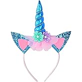 Roffiy Unicorn Horn Headband Glitter Cute Unicorn Hairband Birthday Party Halloween Cosplay Clothing Hair Decoration