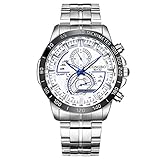 LONGBO Unique Business Wristwatches Fashion Stainless Steel Starp Sport Miliatry Analog Quartz Watch For Men - 80132 White