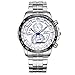 LONGBO Unique Business Wristwatches Fashion Stainless Steel Starp Sport Miliatry Analog Quartz Watch For Men - 80132 White