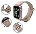 JSGJMY Compatible with Iwatch Band Women Genuine Leather Replacement Strap Compatible with Series 4 3 2 1 Sport Edition(38mm 40mm S/M,Soft Pink+Gold Clasp)