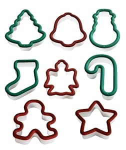Amazon.com: Set of 8 Christmas Themed Cookie Cutters, Plastic with Soft
