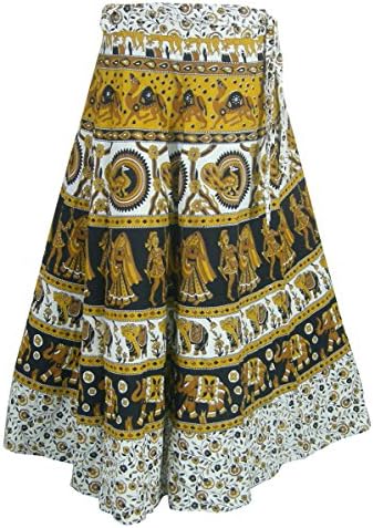 India Clothing Multicolor Wraparound Cotton Skirt
