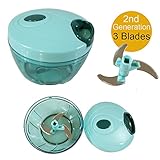 AWESON Mini Slicer Pull String Manual Food Processor Chopper / Mincer / Blender to Chop Fruits, Vegetables, Nuts, Herbs, Onions, Garlics for Salsa, Salad, Pesto, Coleslaw, Puree