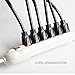 Iron Forge Cable 5 Pack 1 Ft Black Extension Cord, 16/3, 1 Foot Short Extension Cord, 3 Prong, Weatherproof - Great for Outside Use