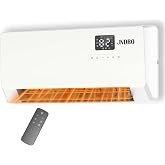 24-Inch Wall Mounted Electric Heater - 1500W Indoor Space Heater with LED Display, 3 Heat Settings, Oscillating Fan, Electric Heater for Bedroom Office Bathroom