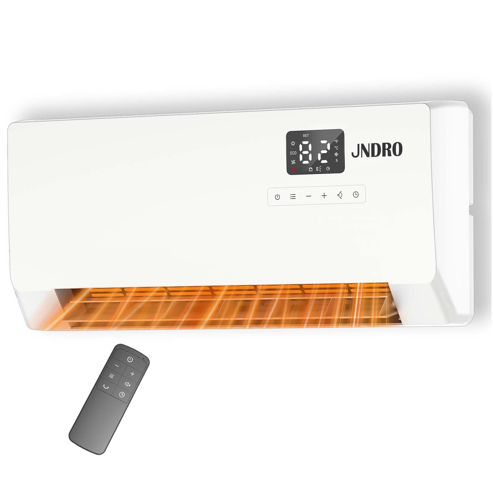 Photo 1 of 24-Inch Wall Mounted Electric Heater - 1500W Indoor Space Heater with LED Display, 3 Heat Settings, Oscillating Fan, Electric Heater for Bedroom Office Bathroom