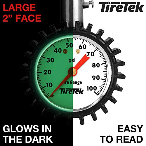 TireTek Tire Pressure Gauge 0100 PSI, ANSI Certified High Pressure