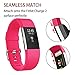POY Replacement Bands Compatible for Fitbit Charge 2, Classic & Special Edition Sport Wristbands, Large Rose, 1PC