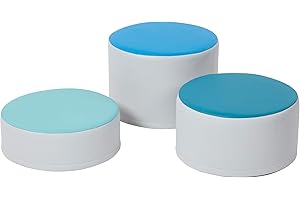 Back2School Express Round Two-Tone Ottomans, Flexible Seating, Contemporary, 3-Piece