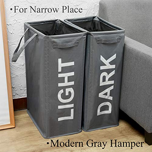 Haundry 2 Pack Light Dark Laundry Hamper with Extended Handles, 2 pc