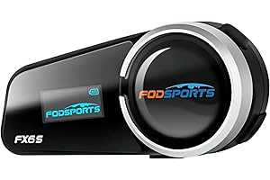 Fodsports FX6S Motorcycle Helmet Bluetooth, 1000m Motorbike Intercom Bluetooth, 6-Way Motorcycle Helmet Communication System/Voice Dial/Universal Pairing/FM Radio (1 Pack FX6S with LED)