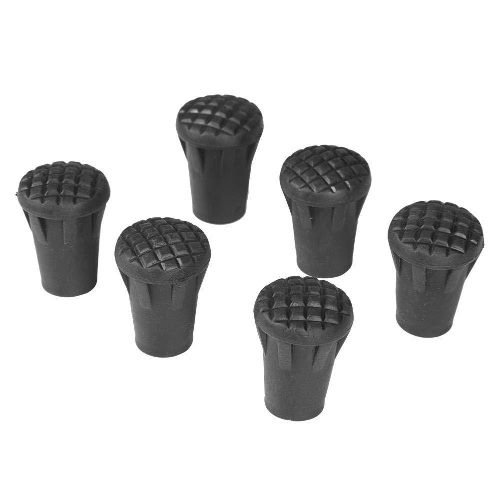 Alomejor Trekking Pole Tips 6pcs Outdoor Walking Stick Caps PVC Hiking Pole Tips End Walking Pole Protector Tips 3.3cm