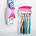 WAYCOM Dust-proof Toothpaste Dispenser Toothpaste Squeezer Kit (Pink)