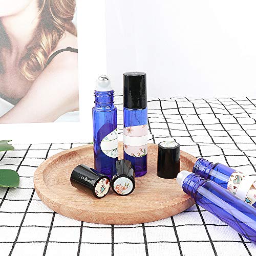 image for UrSpeedtekLive 8 Pack, HwaShin 10 ml Cobalt Blue Glass Roll on Bottles