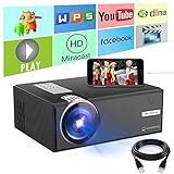 Video Projector 2600 Lumens, Ifmeyasi Mini Portable Projector for Home Movie Theater, Support Full HD 1080P, HDMI, VGA, USB, AV Compatible with Fire TV Stick Smartphone Laptop PC Tablet