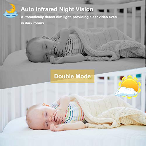 HelloBaby 2.4G HZ Digital Wireless Video Baby Monitor with Camera and Vedio, VOX Mode,Feeding Alarm,Infrared Night Vision and Two-Way Audio,Lullabies,Support Multi Cameras, Long Range
