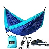 SOULOUT Double Camping Hammock - Lightweight Nylon Portable Parachute Hammocks for Backpacking, Camping, Travel, Beach, Yard.
