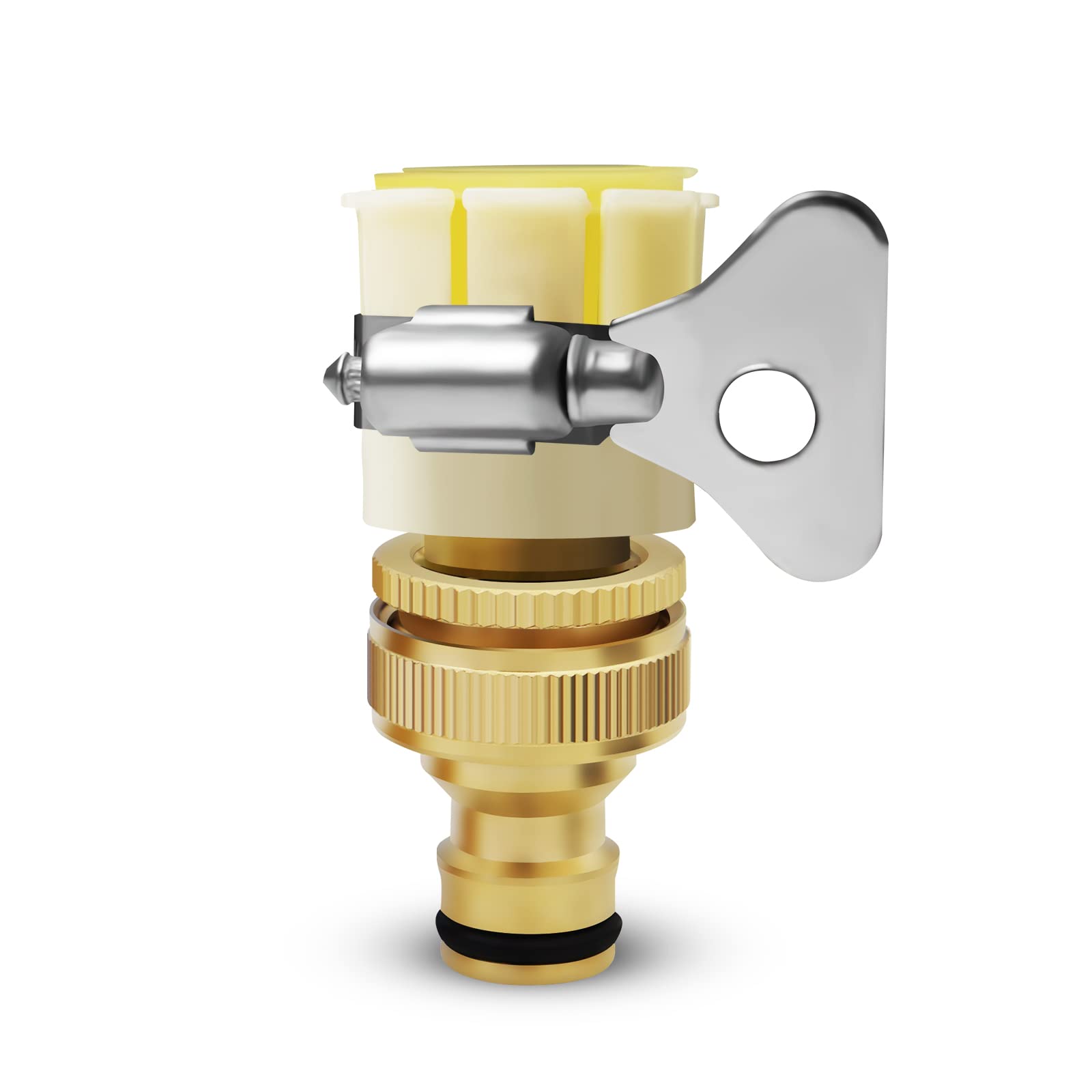 Mdlufee Diameter 23mm Mixer Tap Connector 1/2 & 3/4 Inch 2-in-1 Universal Female Faucet Adapter,Garden Hose Quick Connector