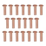 Aicosineg 200pcs 0.31" Length Copper Solid Rivets