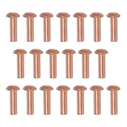 Aicosineg 200pcs 0.31" Length Copper Solid Rivets