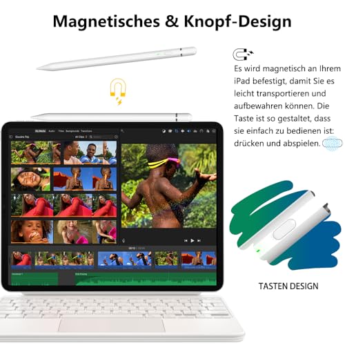 Pencil 1st Generation for iPad (2018-2026): with USB C Fast Charging Performance & Tilt Sensitivity Accessories for Tablets, Pencil for iPad A16 11/10/9/8/7/6, Air 3~5/M2/M3/M4, Min 5~7, Pro 11"/12.9"/13"