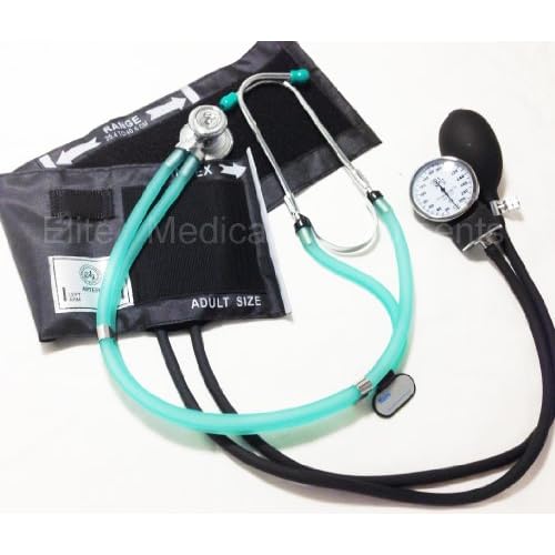 EMI Clear Glacier Sprague Rappaport Stethoscope and Black Blood Pressure Kit image
