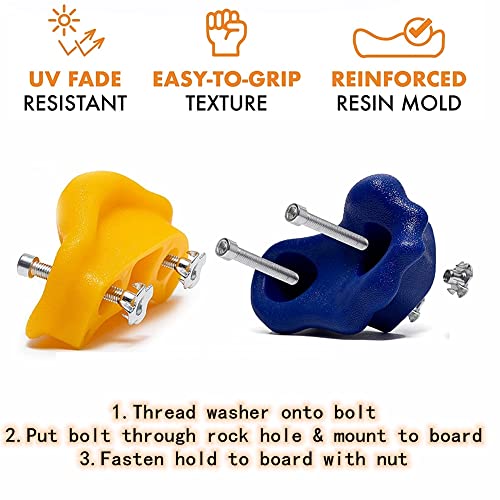 Beauenty 10 Pcs Rock Climbing Holds For Kids Set,Rock Climbing Holds,Climbing Wall,Climbing For Adult Indoor And Outdoor Play Accessories,With Mounting Hardware,Home Playground Climbing Wall Grip Kits