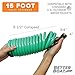 15FT Coiled Boat Hose, Expandable Coil Water Hose, Marine Grade 3/4 Inch Connectors, Perfect for RV Wash, Garden, and Marine Washdown, Self-Recoil Design, 15 Foot Length