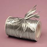 Premium Pearlized Raffia Ribbon - 1/4 by 100 Yards (Silver)