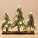 VGIA 3 Pack Mini Artificial Christmas Trees on a Wooden Base Silver Artificial Snow Flocked Christmas Trees for Christmas Centerpiece