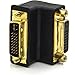 Allytech 1 Pack DVI-I 24 + 5 Pin Male to Female M/F Gold Plated 90 Degree Right Angle Adapter Monitor Connector