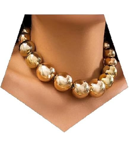 Amazon.com: Jumwrit Dainty Big Ball Beaded Choker Necklace Boho
