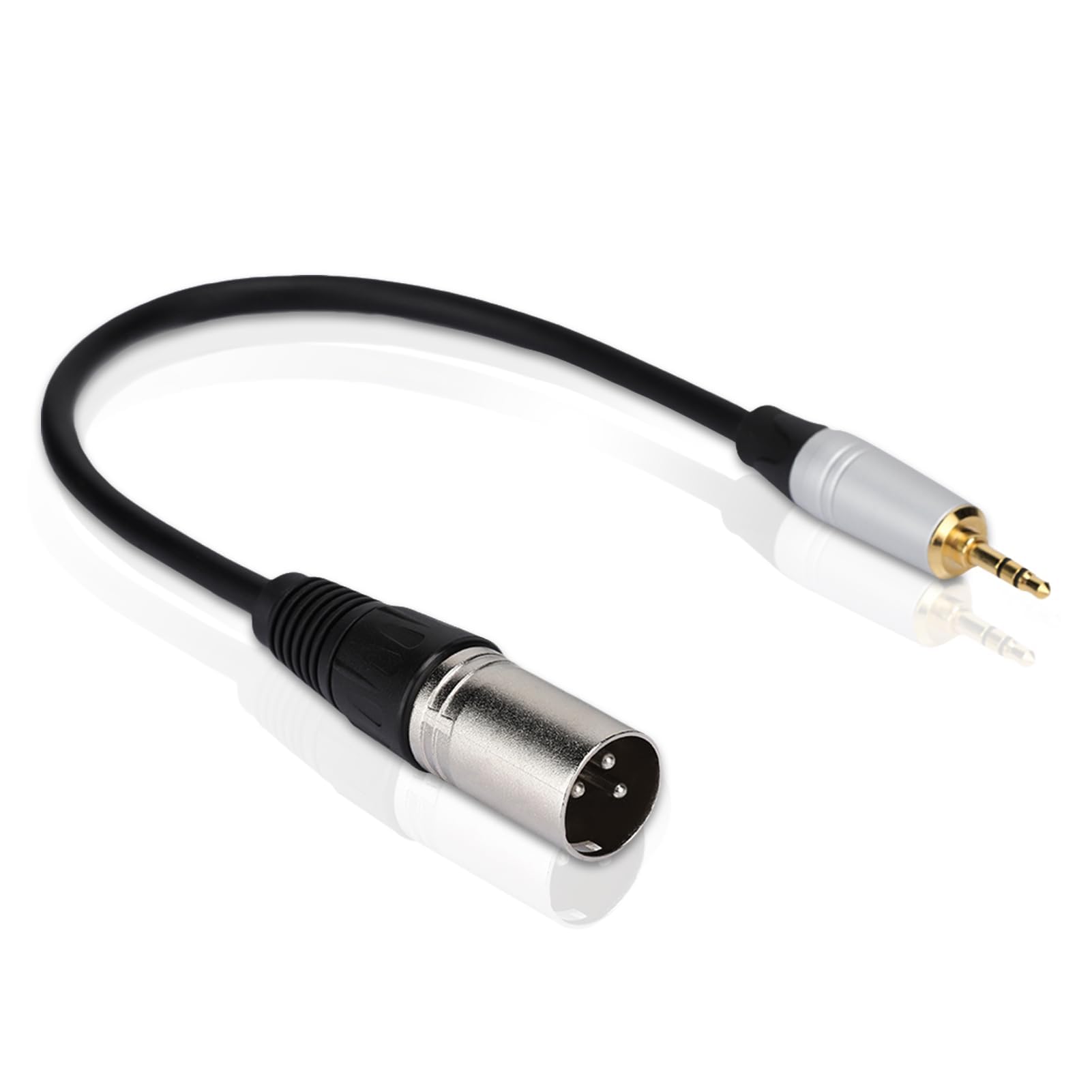 Agatige 3.5mm to XLR Cable, Male to Male (XLR to 3.5mm Cable) Mini Stereo Jack to XLR Male Adapter Microphone Cord 0.3m/11.81inch XLR to 3.5mm (1/8 inch) Stereo Microphone Cable for Transmission