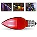 LOHAS E12 Bulb, C7 LED, Candelabra Light bulbs, Red LED Lights, 1 Watt LED Bulb, 360-Degree LED Light, Night Light Bulb, Halloween Decoration, LED Bedroom Lights, 100LM, Non-Dimmable（6Pack）