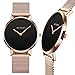 AESOP Women's Watches Rose Gold,Thin Watches for Women,Ladies Watch Black and Gold,reloj para mujer,Womans Watch Simple Casual Wrist Watches Big Lady Watch,Stainless steel Waterproof Minimalist Watch