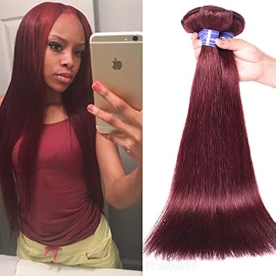 Amazon Com Peruvian Virgin Straight Hair Red Wine Burgundy 99j