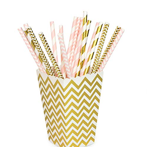 Pepional 100PCS Papier Strohhalme Biologisch Abbaubare Bunte Papier Trinkhalme Einweg-Strohhalme Für Geburtstag… – Bild 7