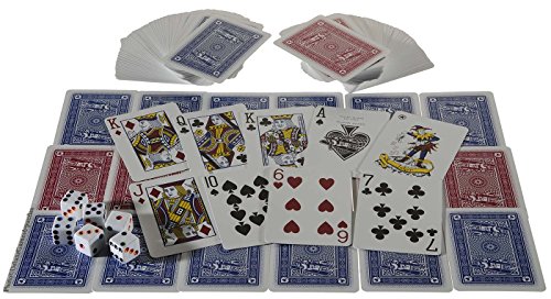 Ace 100% Plastic Playing Cards _ Bundle of 6 Decks _ Plus 6 Bonus Dice