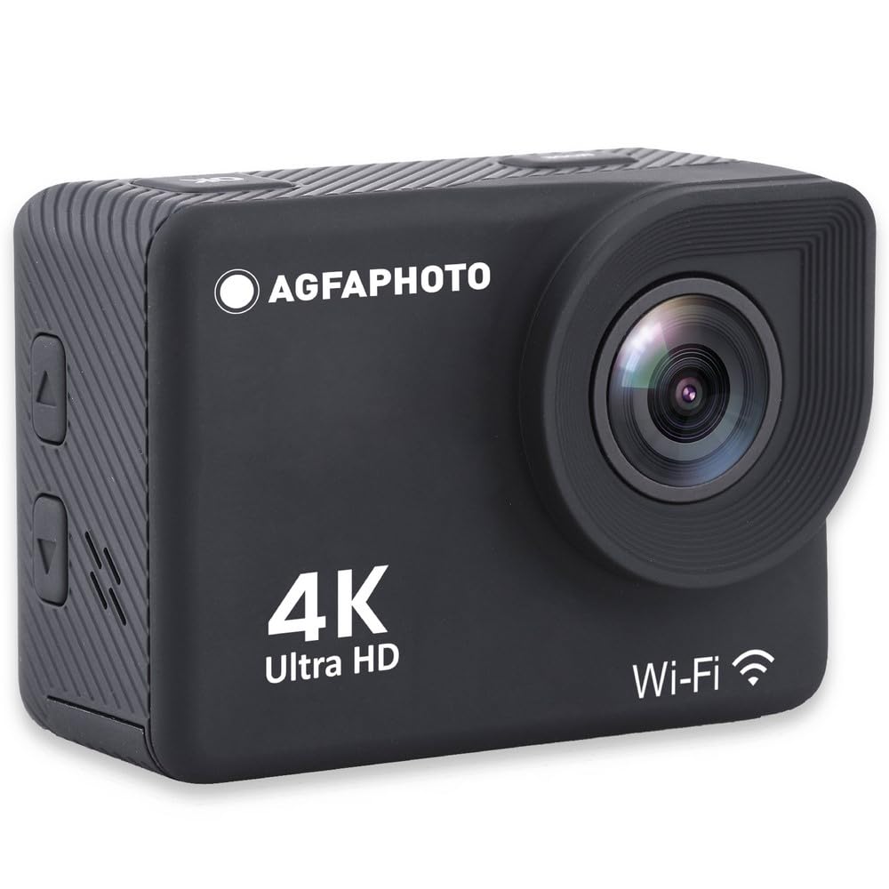 Agfa Photo Realimove AC9000 - Caméra Sport Action Cam 4K, Objectif Grand Angle 170°, Photo 12MP, Écran LCD 2.0’’, Stabilisation Électronique, Boîtier Étanche 30m, WiFi, Batterie Lithium - Noir