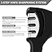 Knife Sharpener, FlatLED Kitchen Knife Sharpener, 3-Stage Knife Sharpening with Non-slip handle Tool for Straight, Ceramic, Pocket, Fruit and Chef Knives Helps Repair, Restore and Polish Blades