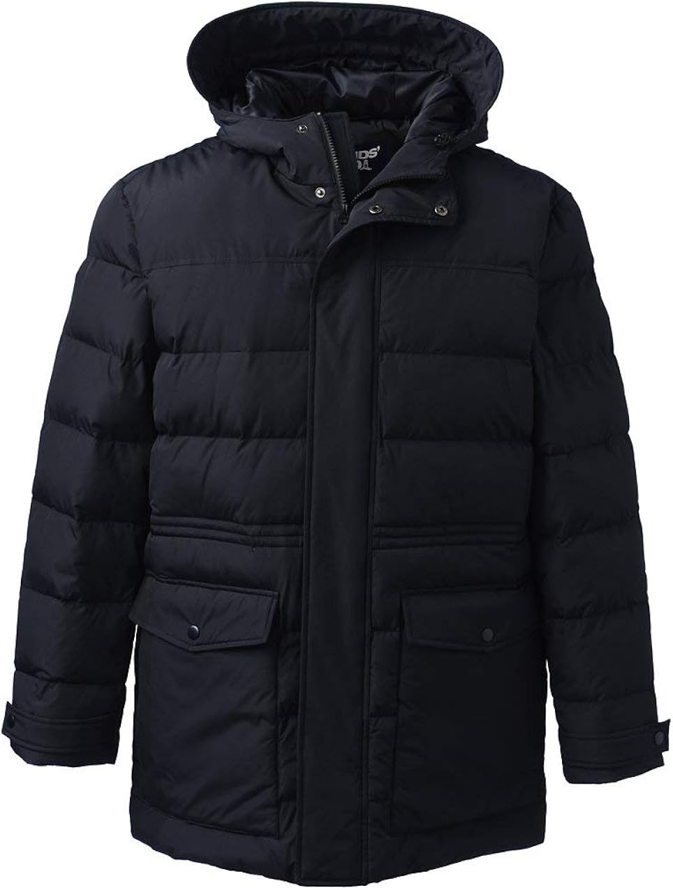 Lands' End Mens Thermoplume Down Alternative Parka Black Regular Small