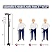 DTXDTech Walking Cane for Man Women Eldely with Led Light Alarm Model Fold Walking Cane with Nameplate Two Pivoting All-Terrain Base Walking Sticks for Extra Stability Original Black