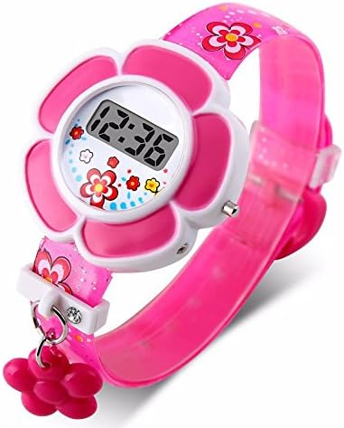 2016 New Lovely Flower Cute Kids Watches Children LED Watches Cartoon Silicone Digital Wrist Watch For Girls