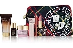 Estee Lauder 2023 Fall 7pcs Skincare and Makeup Gift Bag with Resilience Multi-Effect Tri-peptide Face, Advanced Night Repair Complex Serum, Advanced Night Cleansing Gelee