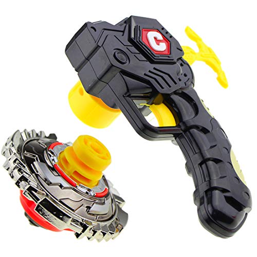 SaikerMan Metal Burst Battling Turbo Top and Launcher Toy for Age 8+ - Black Set