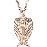 Angel Wing Cremation Necklace for Ashes Stainless Steel Urn Pendant Ashes Holder Memorial Jewelry-I’m Here WATCHING Over You