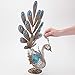 Bits and Pieces-Solar Peacock Metal Sculpture-Very Beautiful Garden Sculpture Garden Décor Polyresin Statue Yard Art - Animal Statue Solar Peacock - Peacock Measures 22